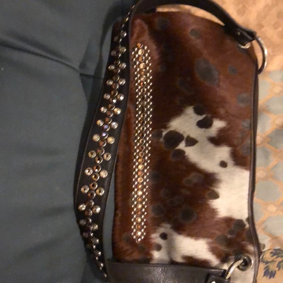 Swarovski crystal cowhide shoulder purse - Picture 2 of 2